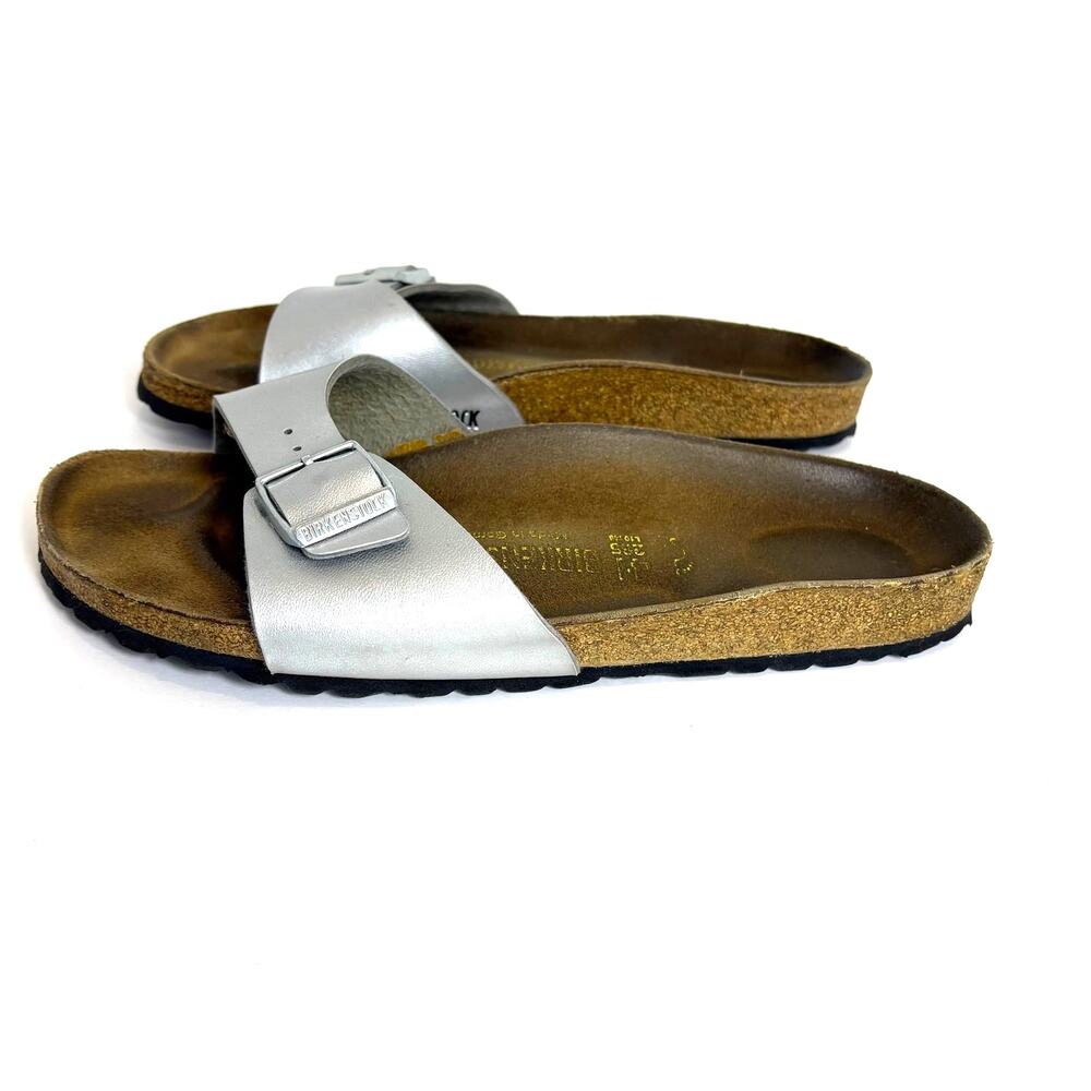 Birkenstock - Madrid Slip on Single Strap Sandal-Birko-Flor Silver Women Size 41 - Picture 4 of 10